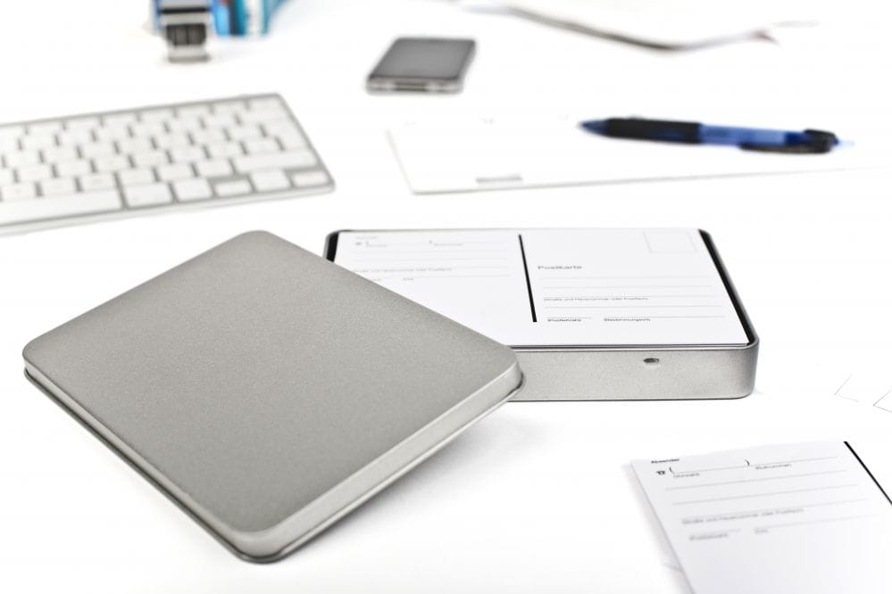 Metallverpackung im A6 Maxi Format