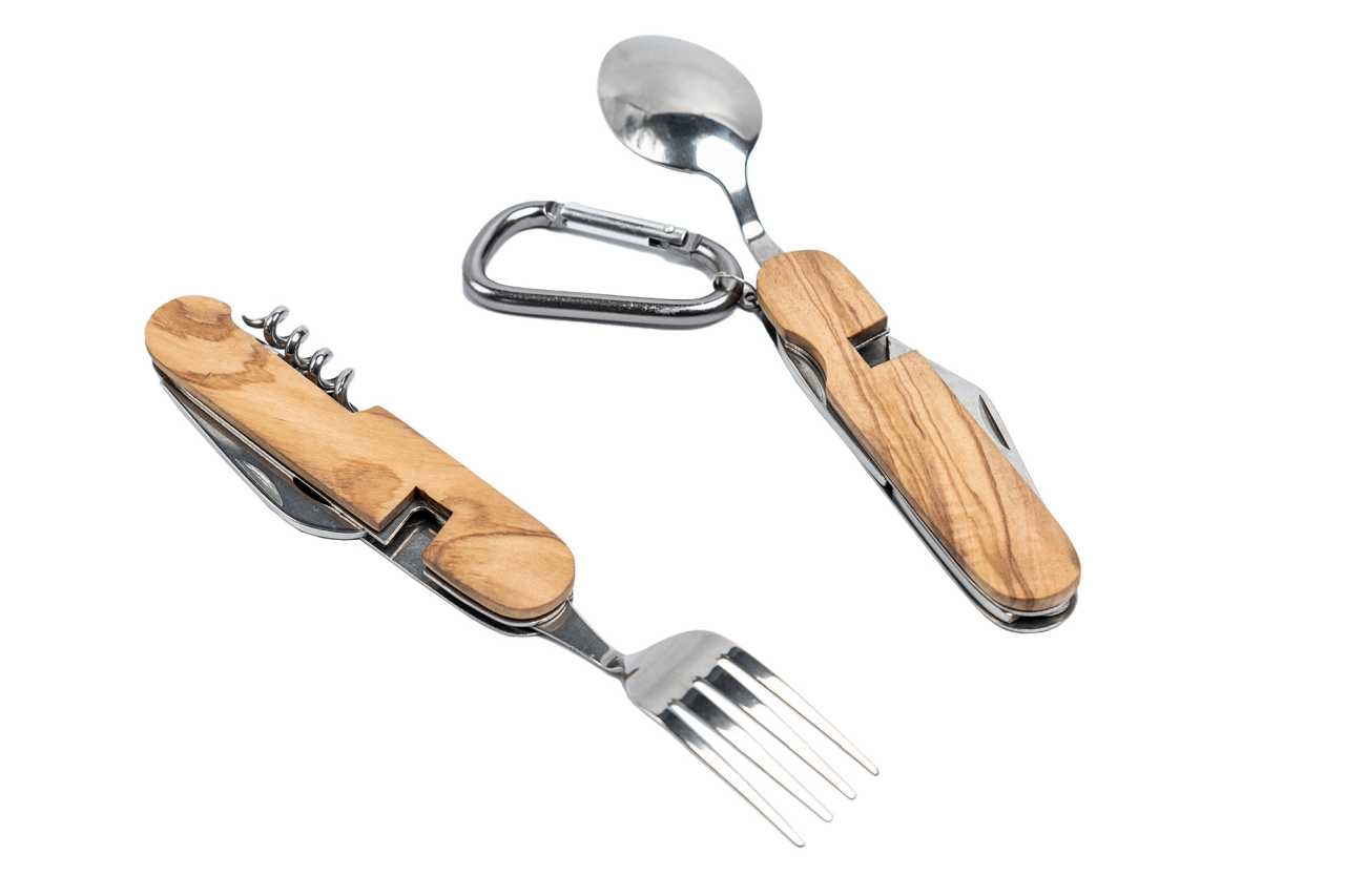 Outdoor Besteck mit edlem Olivenholz