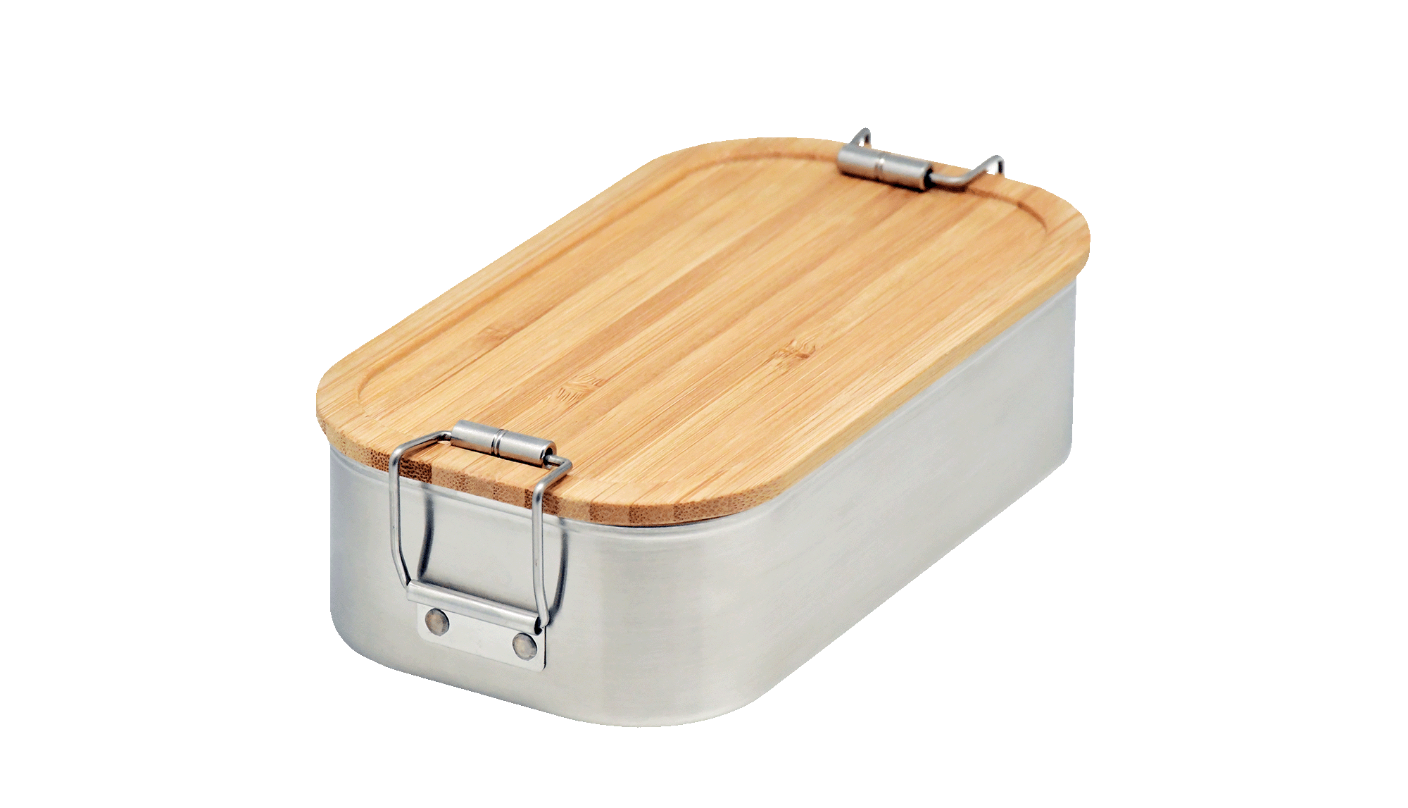 Lunchbox Edelstahl für Kinder mit Bambusdeckel – langlebig und personalisierbar.