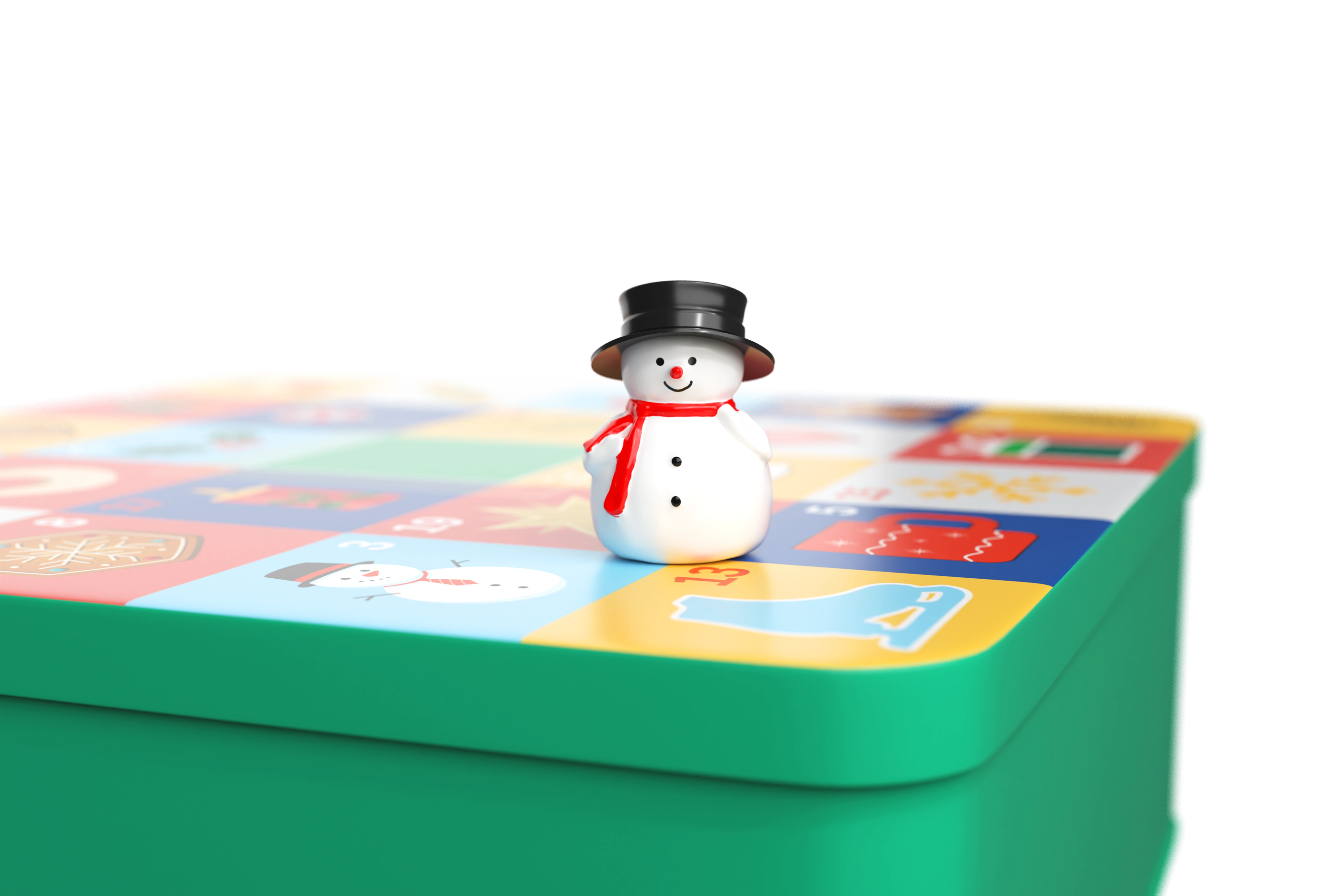 Kalenderdosen mit "Schneemann-Datumsschieber"