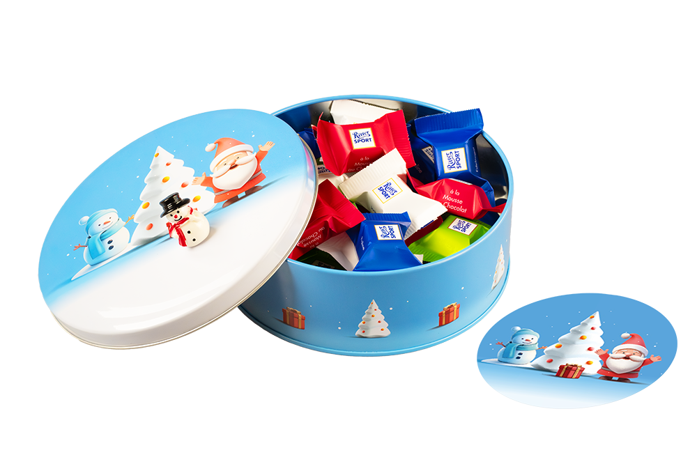 Runde Geschenkedose „Wichtelfreunde“