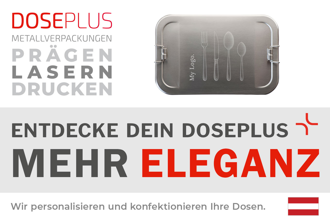 Rechteckiges Metall-Etui CP ES C7 – Banner: Entdecke dein Doseplus – Mehr Eleganz. Dezentes, modernes Döschen aus Metall ideal für individuelles Branding.