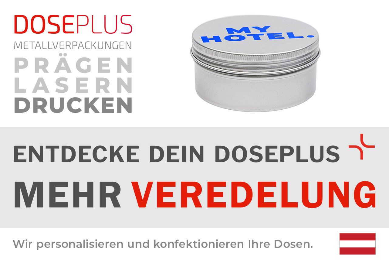 Doseplus Seifendose DSS-055 rund – entdecke dein Doseplus, mehr Veredelung. Robuste Metalldose mit praktischem Abtropfeinsatz für Seifen und Pflegeprodukte.